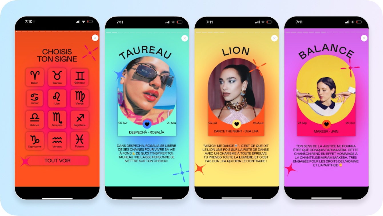 interactive stories in deezer mobile app
